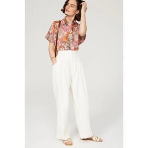 Athe Vanessa Bruno White High Rise Straight Ankle Trousers Size 40 = US Large